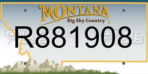 R881908 Montana License Plate
