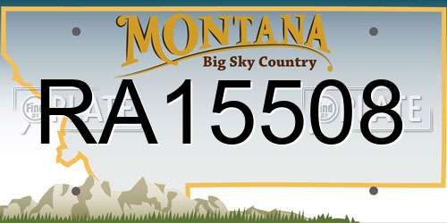 RA15508 Montana License Plate