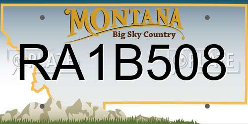 RA1B508 Montana License Plate