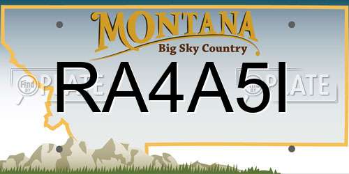 RA4A5I Montana License Plate