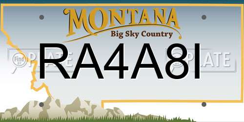 RA4A8I Montana License Plate