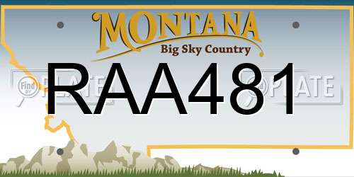 RAA481 Montana License Plate