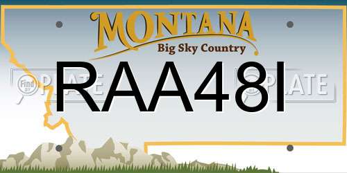 RAA48I Montana License Plate