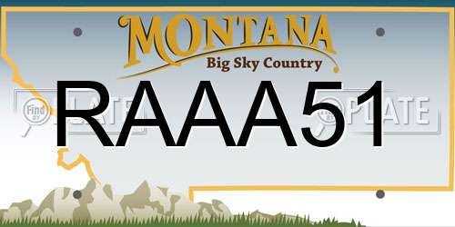 RAAA51 Montana License Plate