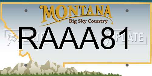 RAAA81 Montana License Plate