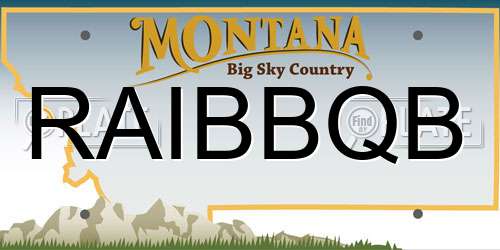 RAIBBQB Montana License Plate