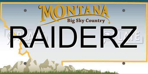 RAIDERZ Montana License Plate