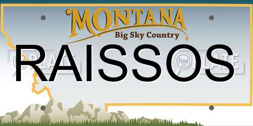 RAISSOS Montana License Plate