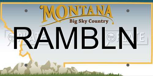 RAMBLN Montana License Plate
