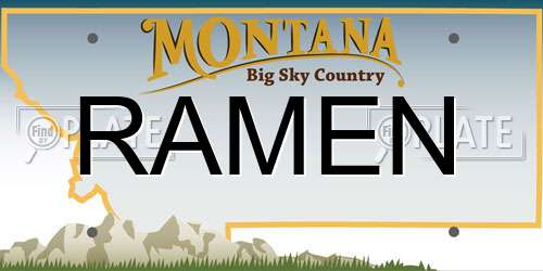 RAMEN Montana License Plate