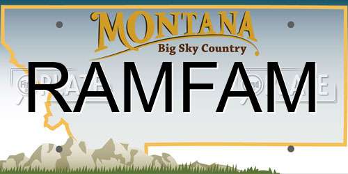 RAMFAM Montana License Plate
