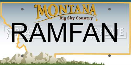 RAMFAN Montana License Plate
