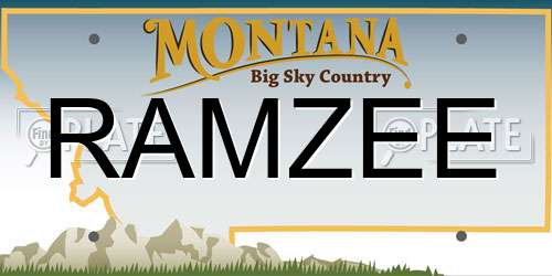RAMZEE Montana License Plate