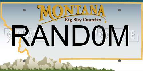 RAND0M Montana License Plate