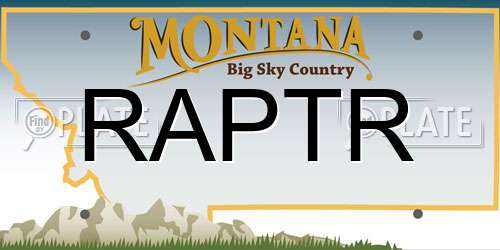 RAPTR Montana License Plate