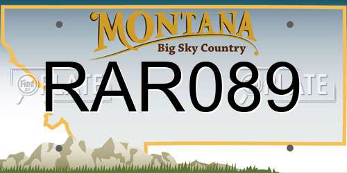 RAR089 Montana License Plate