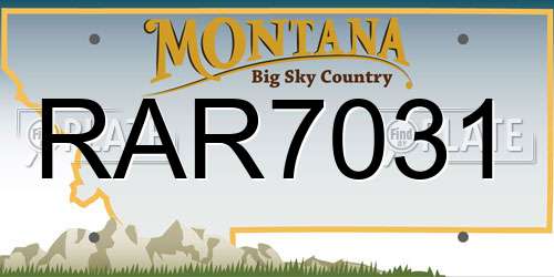RAR7031 Montana License Plate