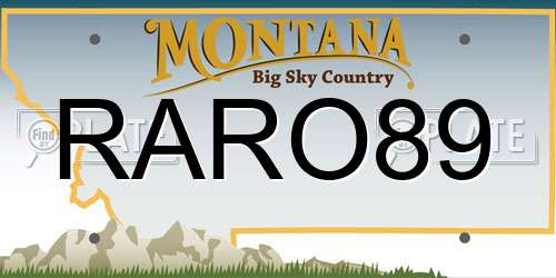 RARO89 Montana License Plate