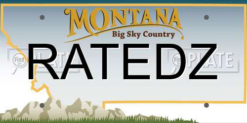 RATEDZ Montana License Plate