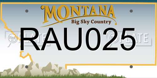 RAU025 Montana License Plate