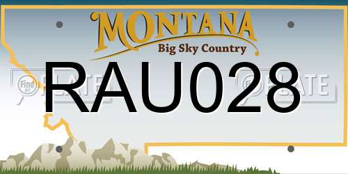 RAU028 Montana License Plate
