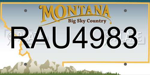 RAU4983 Montana License Plate