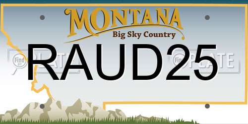 RAUD25 Montana License Plate