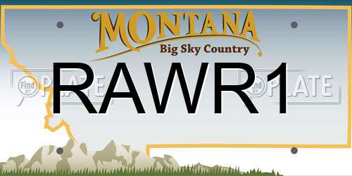 RAWR1 Montana License Plate