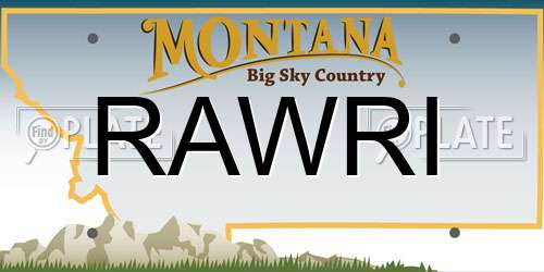 RAWRI Montana License Plate