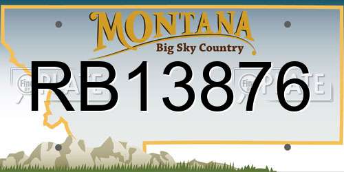 RB13876 Montana License Plate