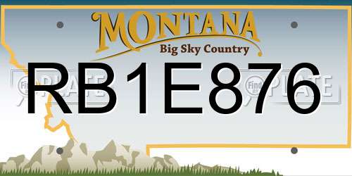 RB1E876 Montana License Plate