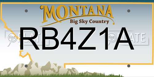 RB4Z1A Montana License Plate