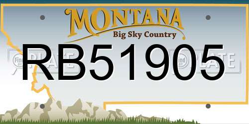 RB51905 Montana License Plate