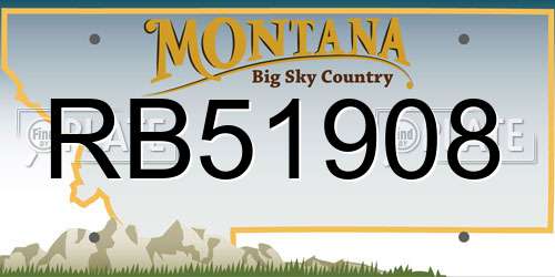 RB51908 Montana License Plate