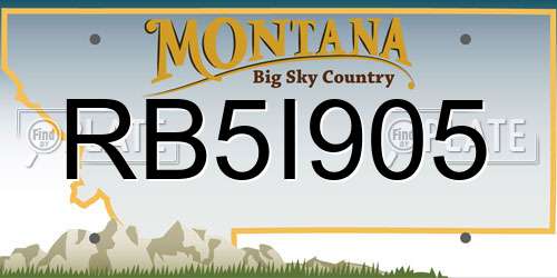 RB5I905 Montana License Plate