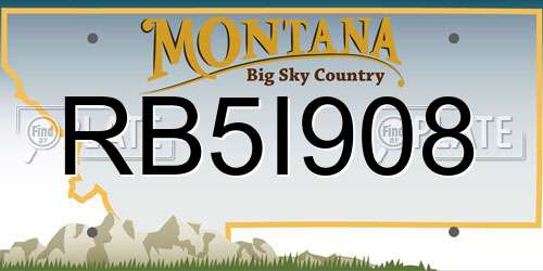 RB5I908 Montana License Plate