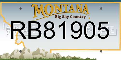 RB81905 Montana License Plate