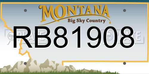 RB81908 Montana License Plate