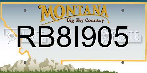RB8I905 Montana License Plate