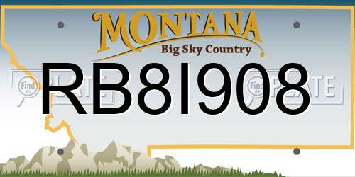 RB8I908 Montana License Plate