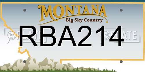 RBA214 Montana License Plate