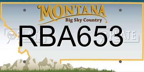 RBA653 Montana License Plate