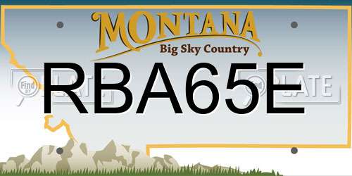 RBA65E Montana License Plate