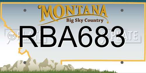 RBA683 Montana License Plate