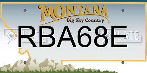 RBA68E Montana License Plate