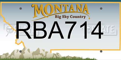 RBA714 Montana License Plate