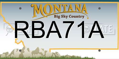 RBA71A Montana License Plate