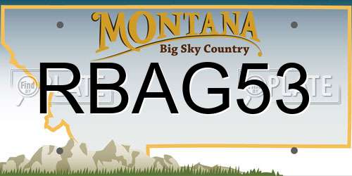 RBAG53 Montana License Plate