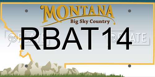 RBAT14 Montana License Plate