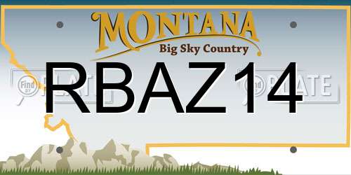 RBAZ14 Montana License Plate